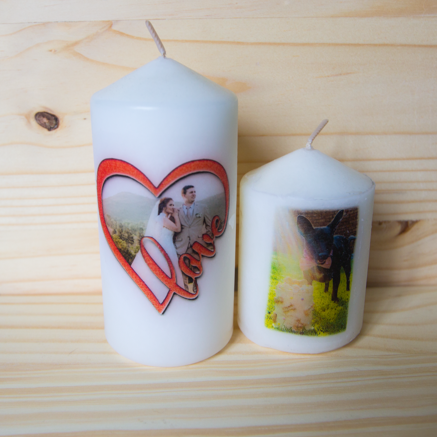 • Personalized candles