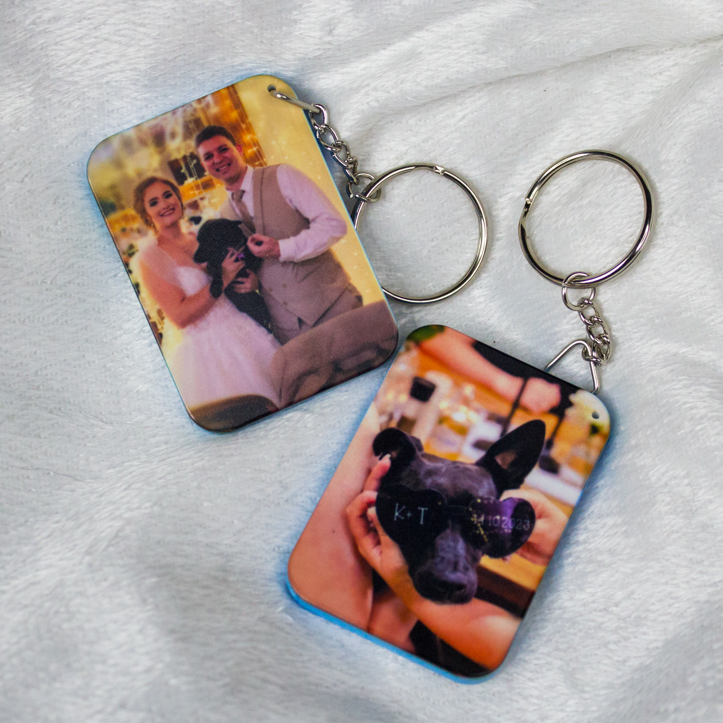 • Double Sided Key Rings